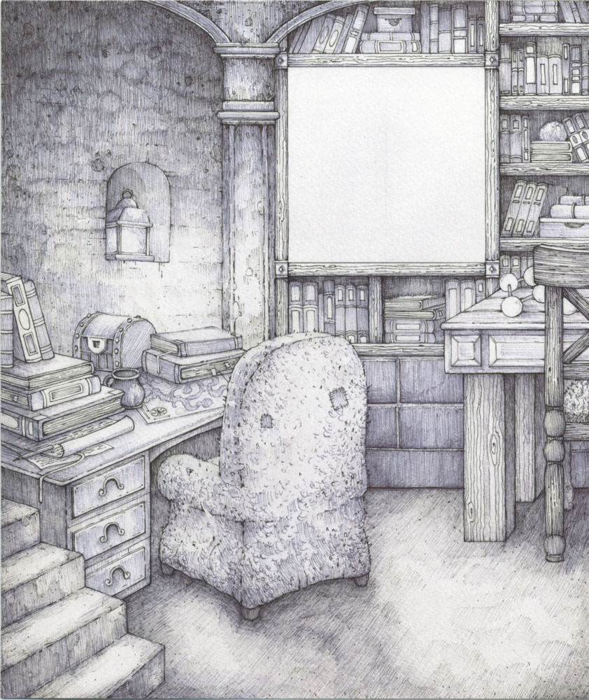 Halin's Home illustration from Eden's Rise — a cozy dwarven dwelling carved into the mountainside
