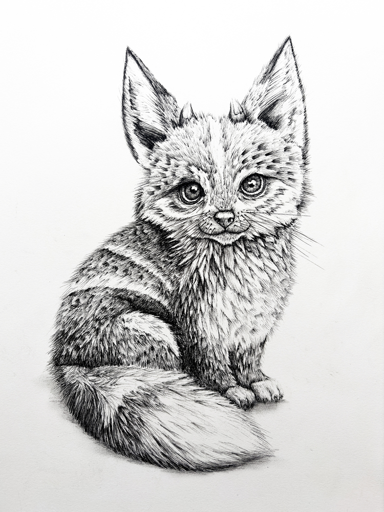 Purl Fox illustration from Eden's Rise — a cunning fox creature from the world beneath the mountains