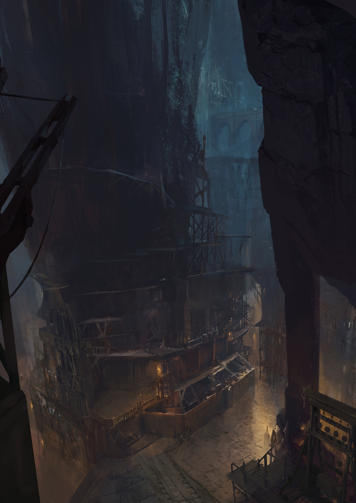 Lastadur illustration from Eden's Rise — a remote dwarven mining settlement