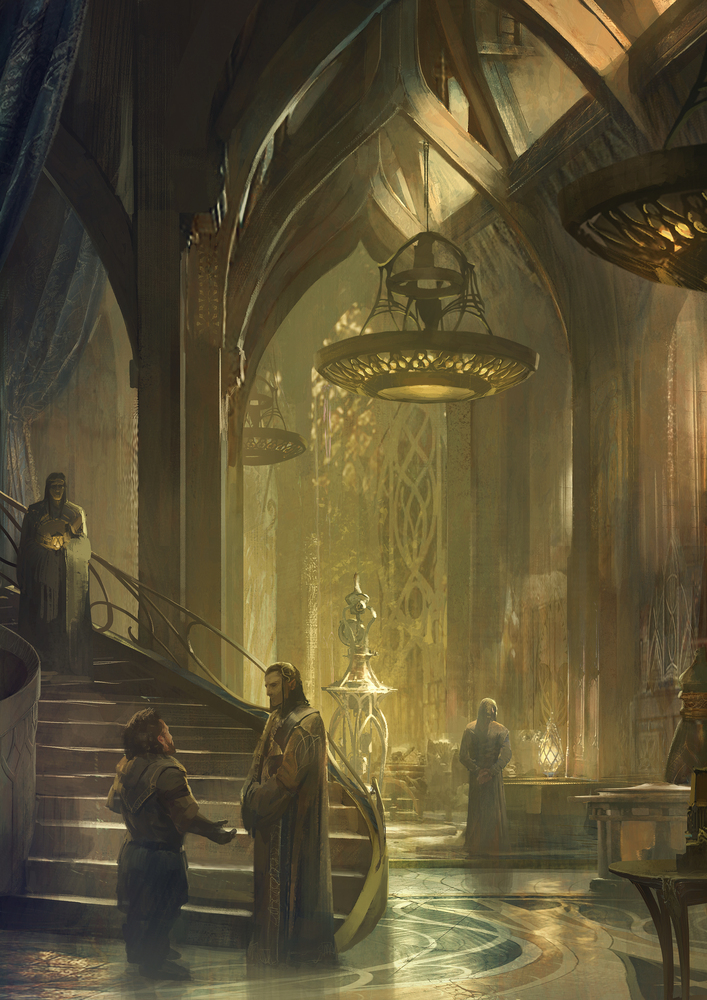 Magical Council chamber from Eden's Rise — an ornate hall of dwarven governance