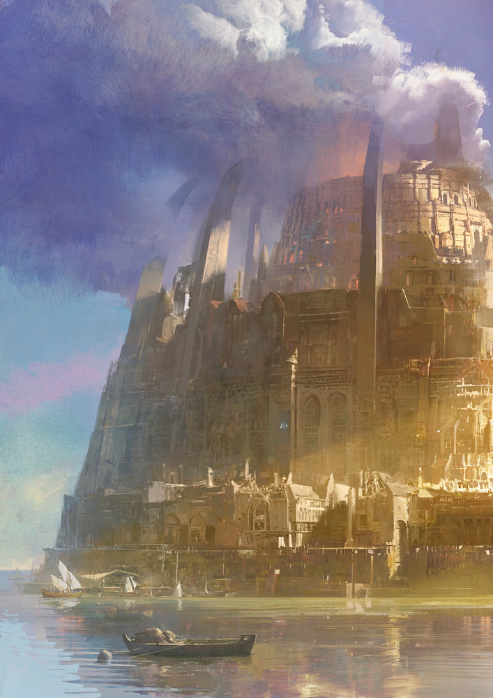 Dragon City illustration from Eden's Rise — the legendary city of dragons